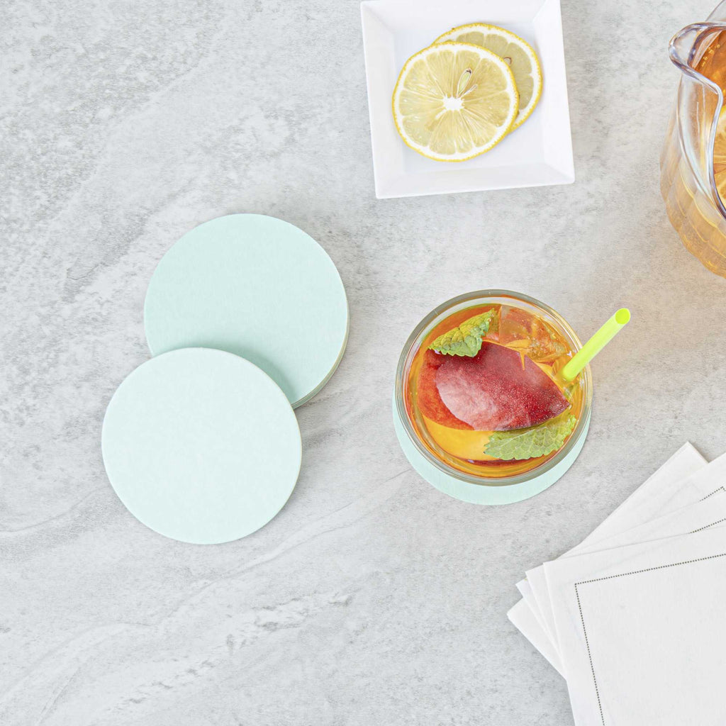 Bar Lux Round Turquoise Paper Coaster - 3 1/2" - 100 count box