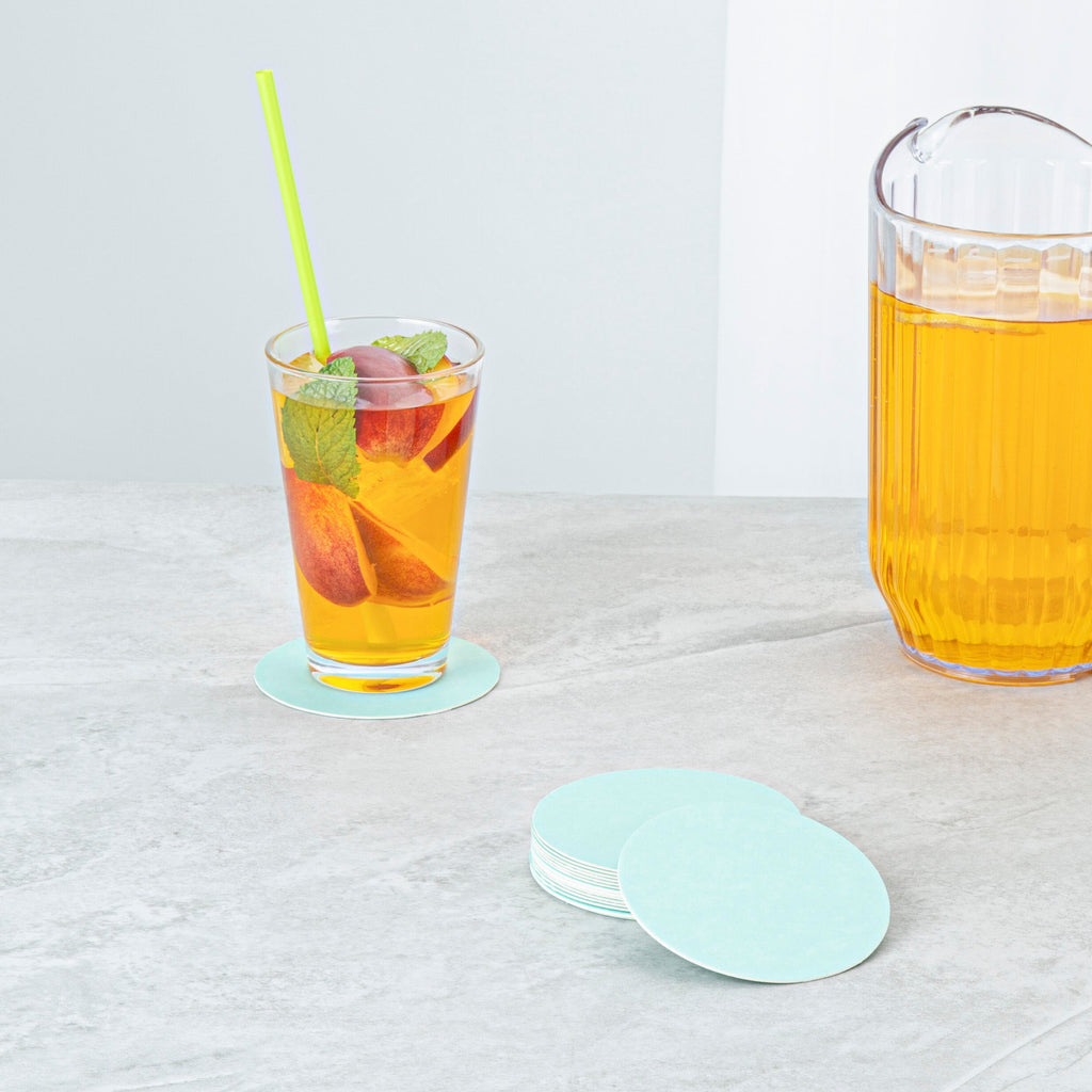 Bar Lux Round Turquoise Paper Coaster - 3 1/2" - 1000 count box