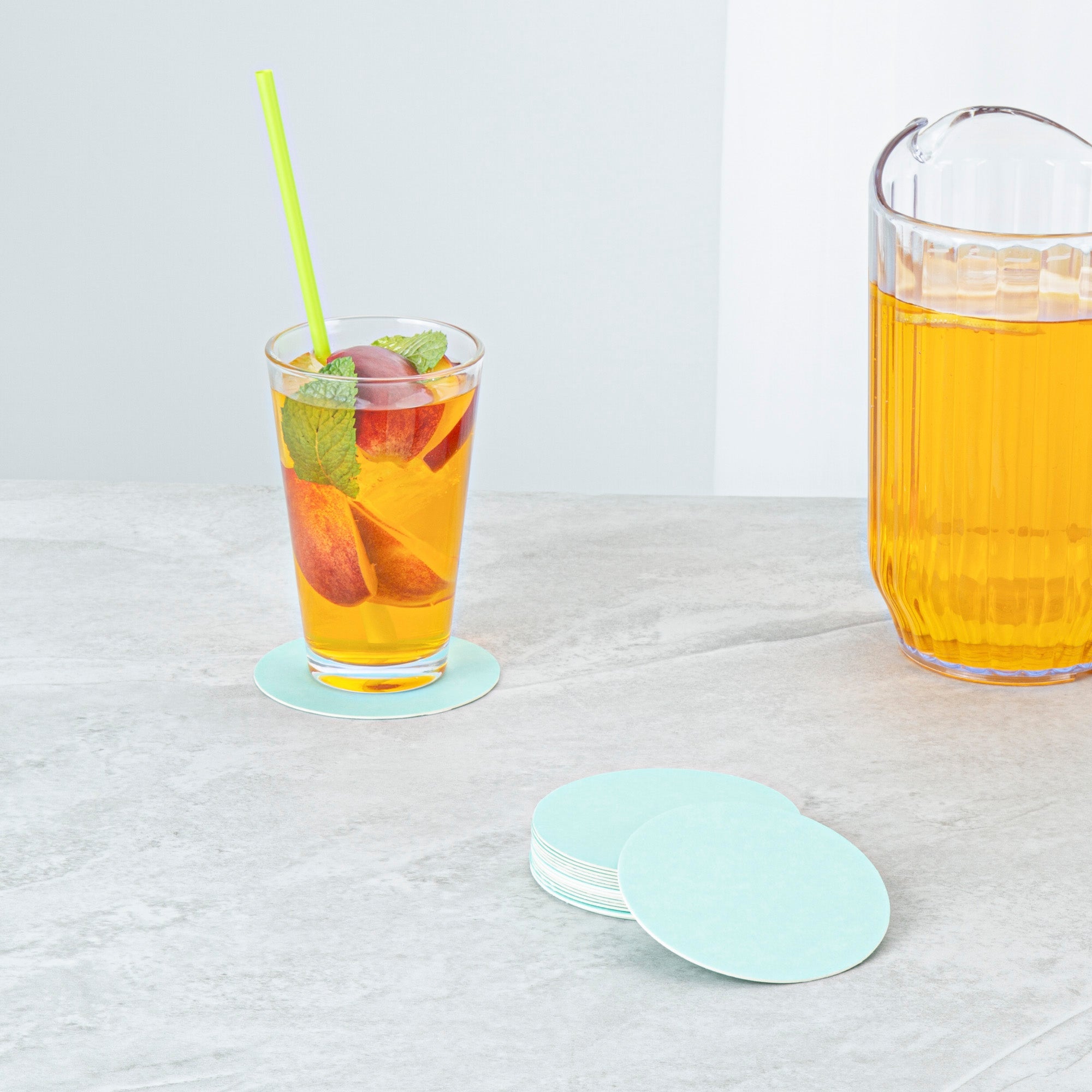 Bar Lux Round Turquoise Paper Coaster - 3 1/2" - 1000 count box