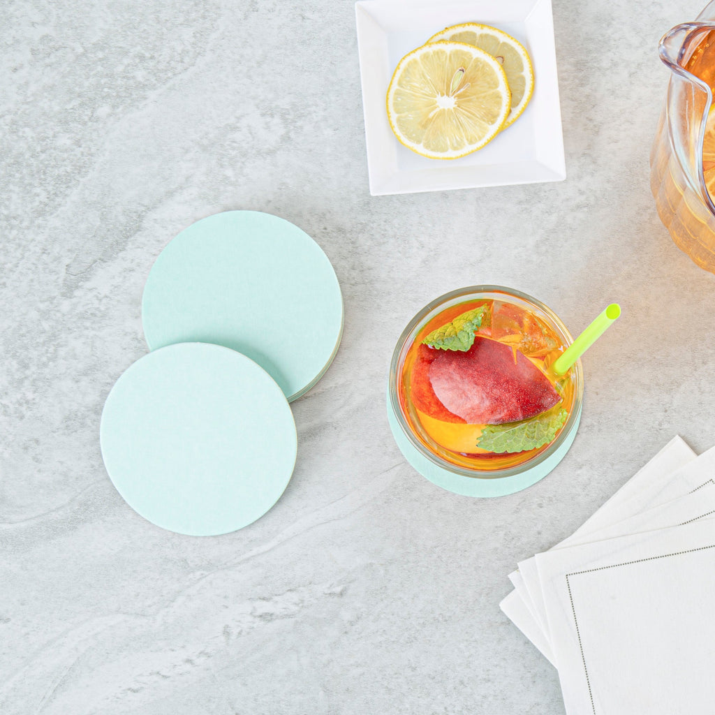 Bar Lux Round Turquoise Paper Coaster - 3 1/2" - 1000 count box