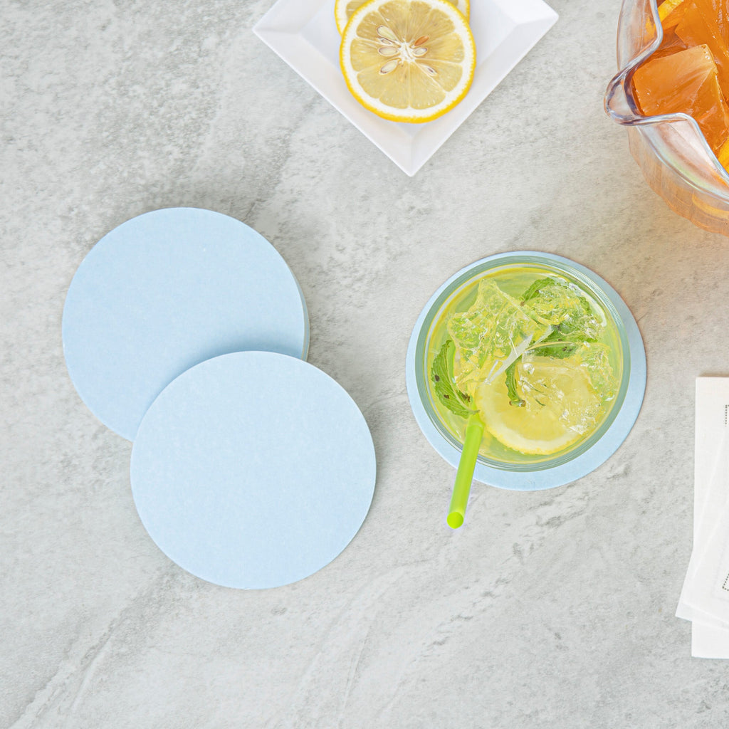 Bar Lux Round Blue Paper Coaster - 4" - 1000 count box