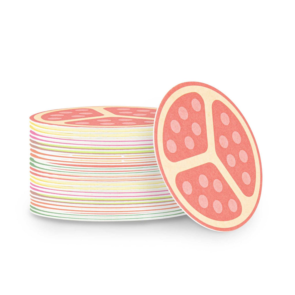 Bar Lux Round Fruit Paper Coaster - 6 Assorted Designs - 4" - 480 count box
