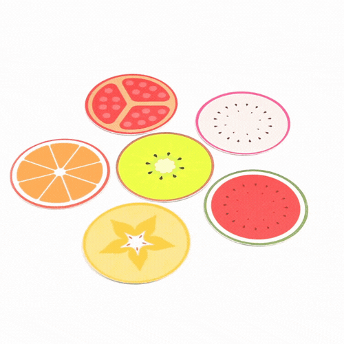 Bar Lux Round Fruit Paper Coaster - 6 Assorted Designs - 4" - 480 count box