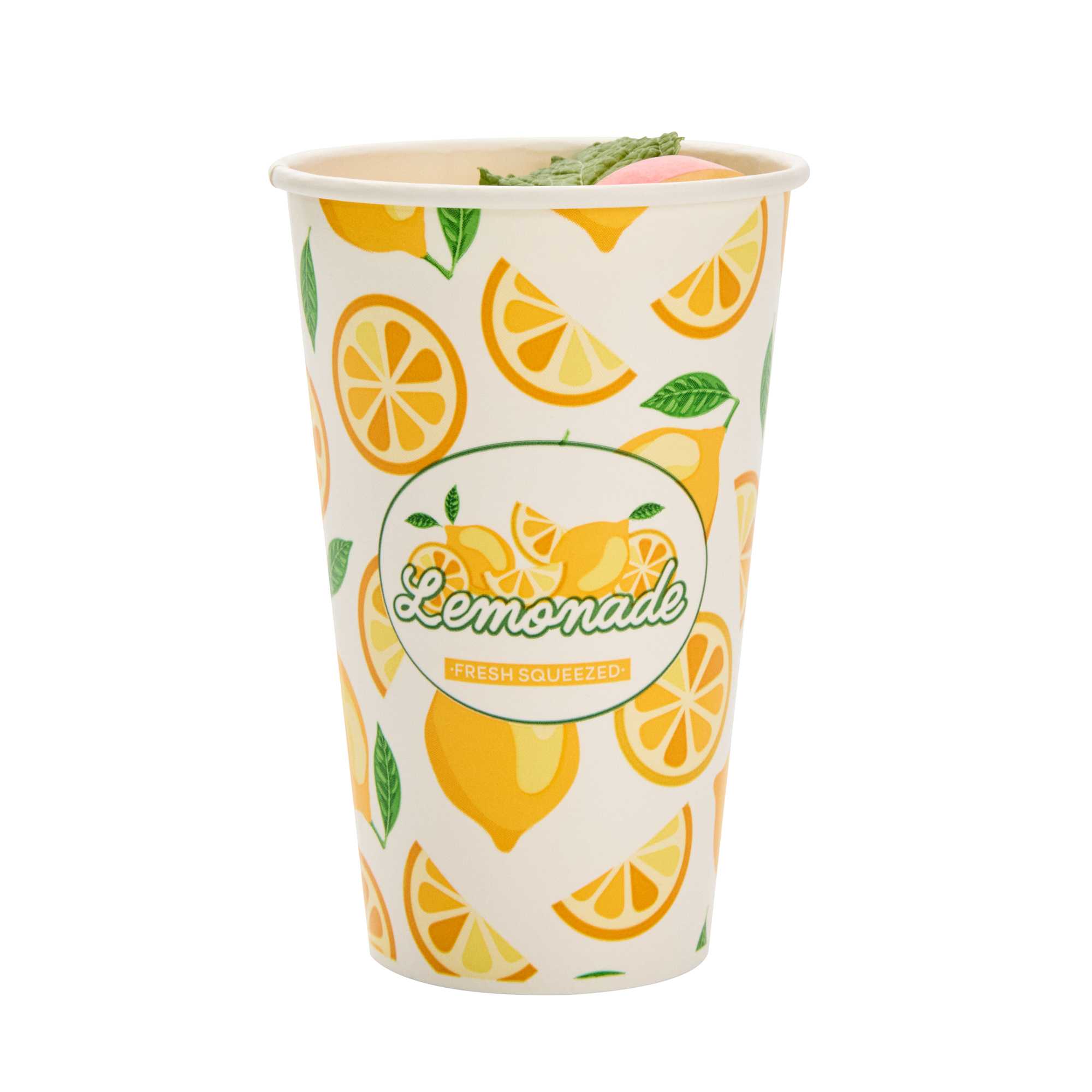 Chef 101 16 oz Poly Paper Lemonade Cup - 500 count box