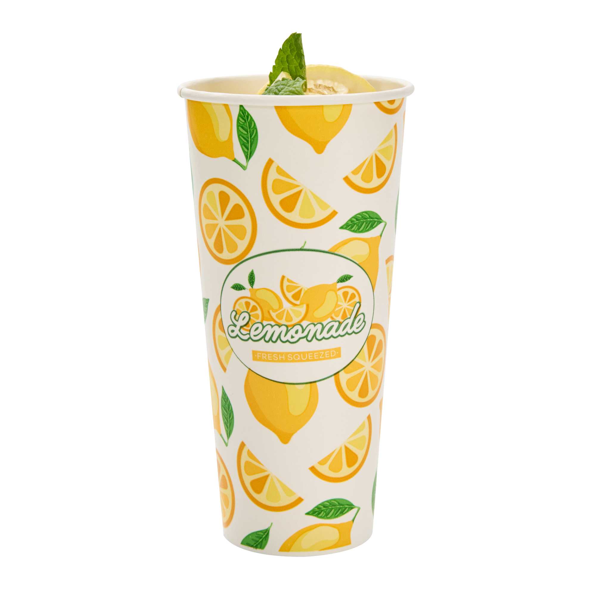 Chef 101 24 oz Tall Poly Paper Lemonade Cup - 500 count box