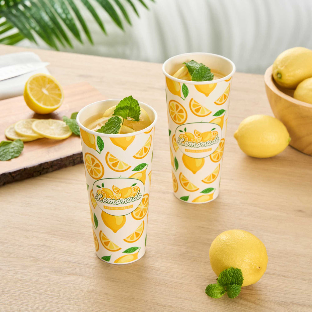 Chef 101 24 oz Tall Poly Paper Lemonade Cup - 500 count box