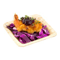 Bambuddha Square Leaf Plate - Bamboo - 3 1/2" x 3 1/2" x 1/2" - 100 count box