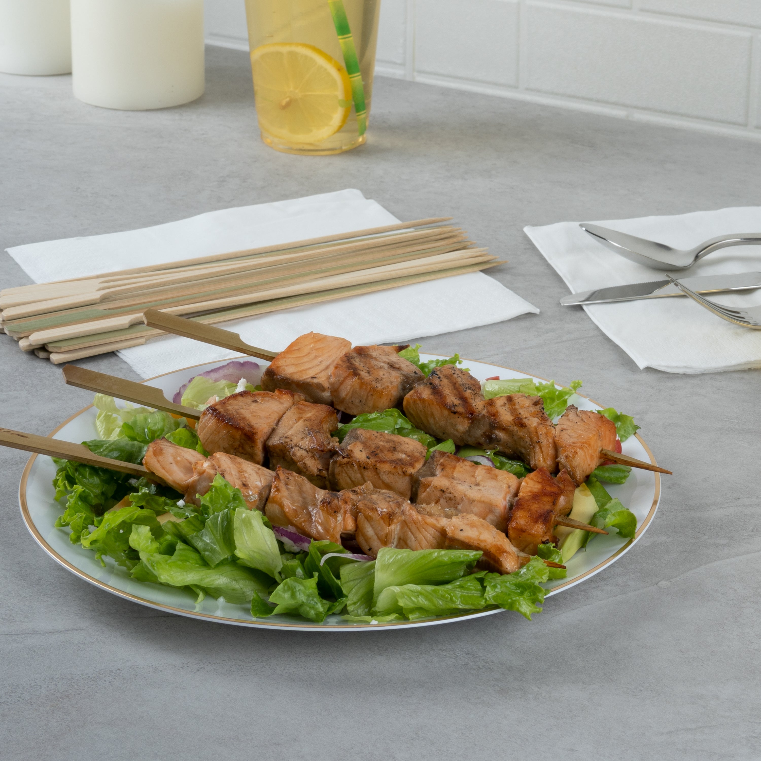 Pixy Natural Bamboo Paddle Grill Skewer - 10" - 1000 count box
