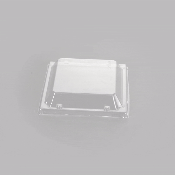 Taipei Clear Plastic Lid - Fits Square Poplar Flare Container - 100 count box