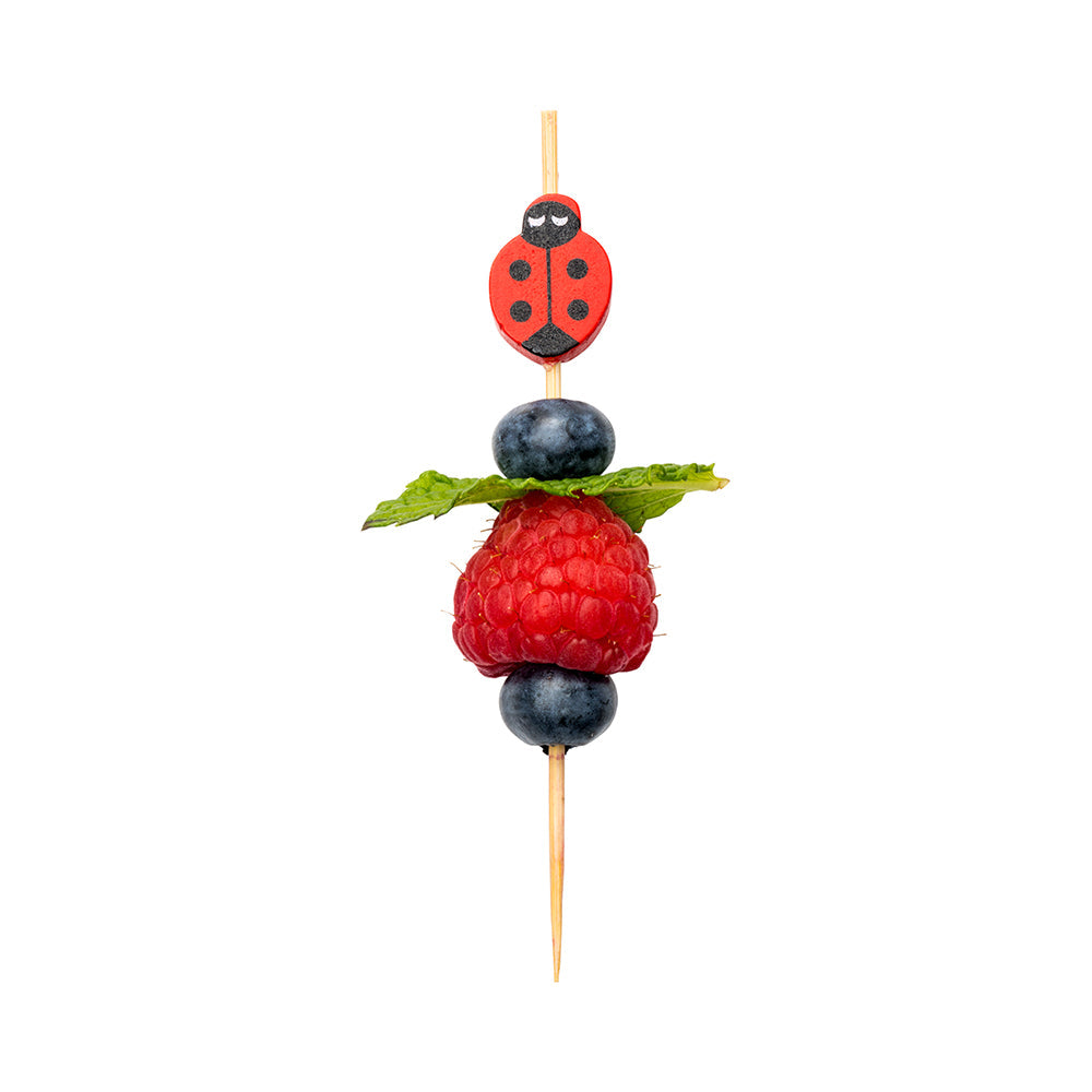 Pixy Red Bamboo Ladybug Pick - 4" x 3/4" - 1000 count box