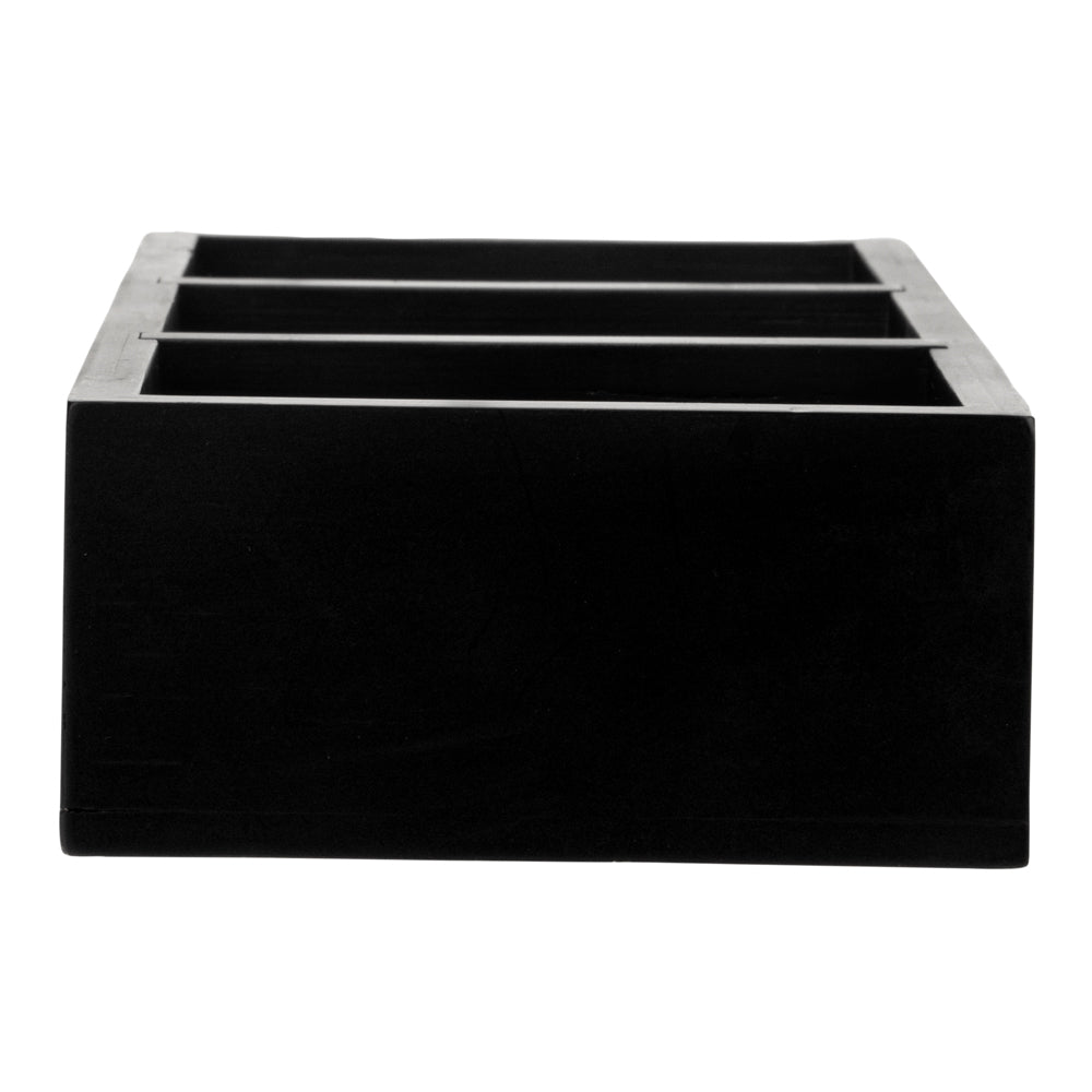 Restpresso Rectangle Black Bamboo Packet Organizer - 9 1/2" x 4 1/4" x 2" - 1 count box
