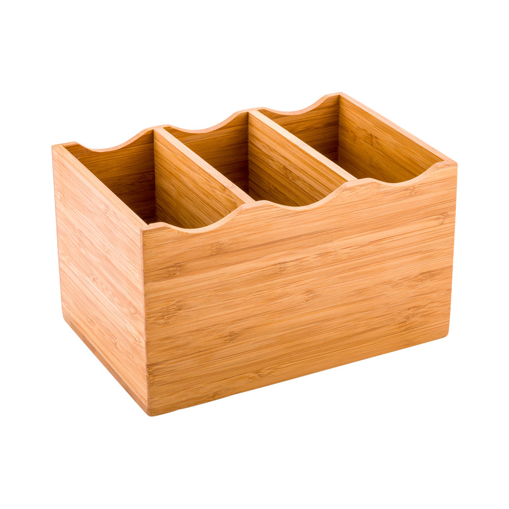 Eco Display Rectangle Natural Bamboo Flatware Display - 8 1/4" x 5 1/2" x 4 3/4" - 1 count box