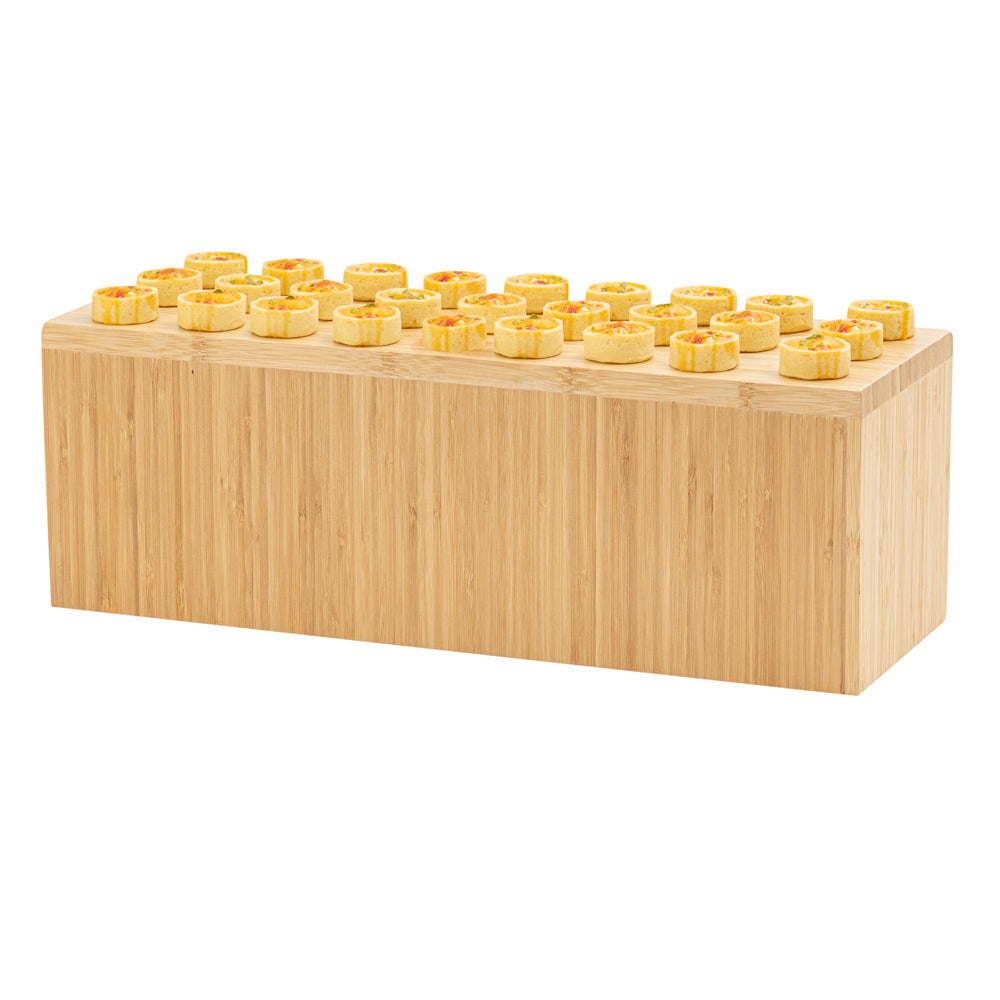 Cater Tek Rectangle Natural Bamboo Medium Riser - 20 1/2" x 7" x 7" - 1 count box