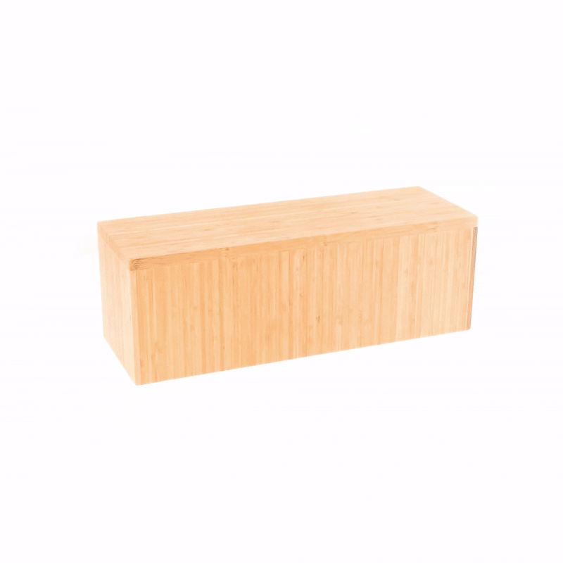Cater Tek Rectangle Natural Bamboo Medium Riser - 20 1/2" x 7" x 7" - 1 count box