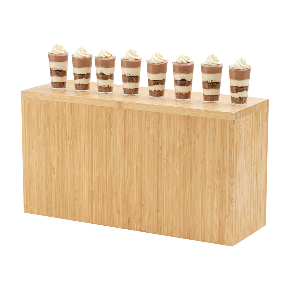 Cater Tek Rectangle Natural Bamboo Tall Riser - 20 1/2" x 7" x 11" - 1 count box