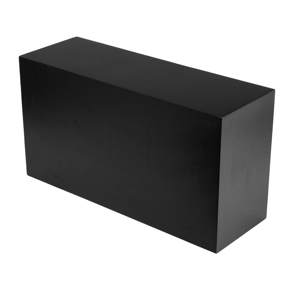 Cater Tek Rectangle Black Bamboo Tall Riser - 20 1/2" x 7" x 11" - 1 count box