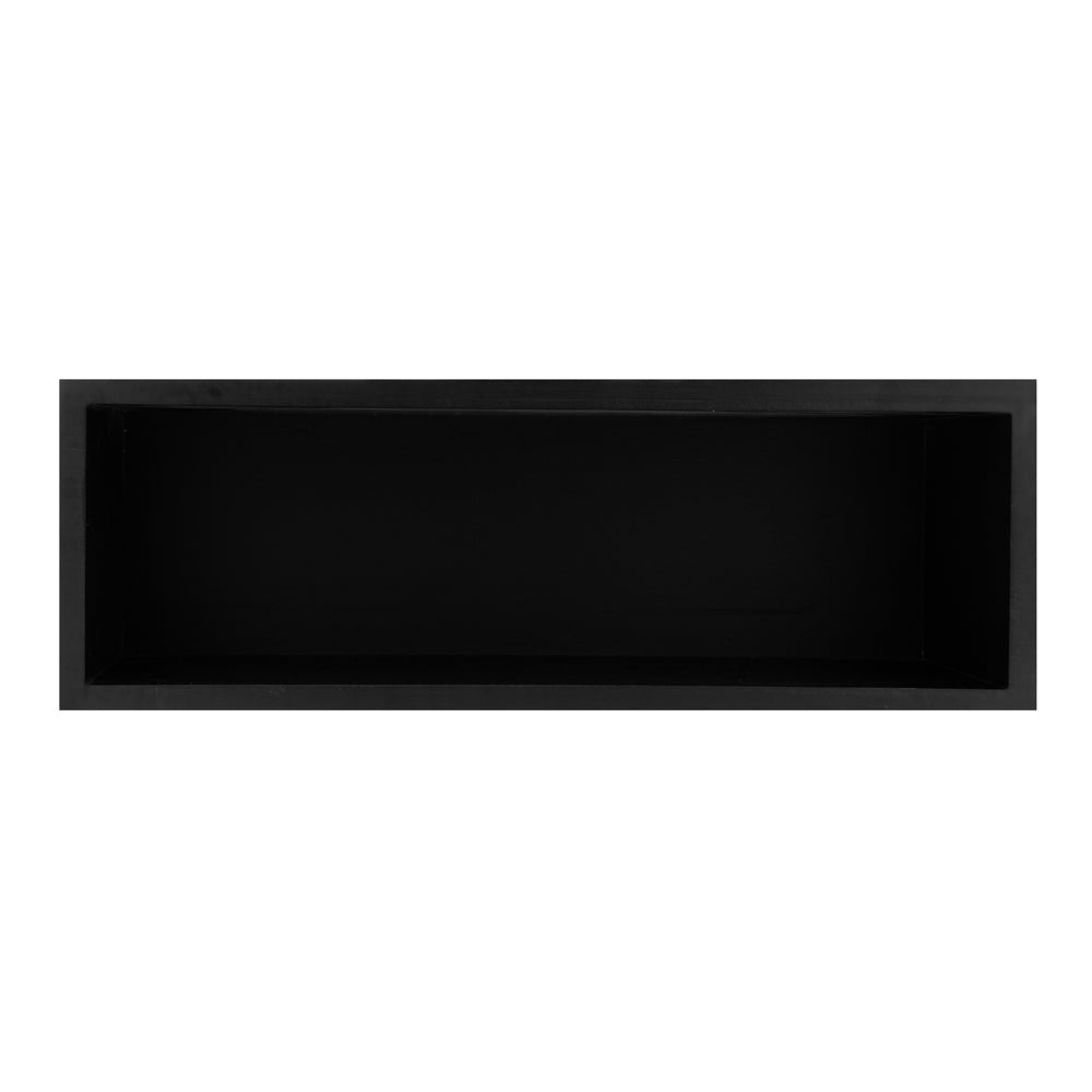 Cater Tek Rectangle Black Bamboo Tall Riser - 20 1/2" x 7" x 11" - 1 count box