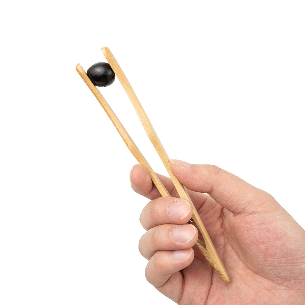Bambuddha Natural Bamboo Curved Tong - 7" - 100 count box