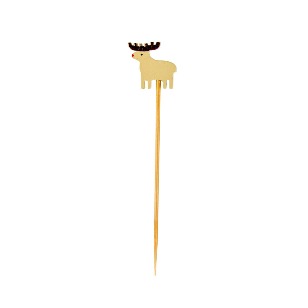 Pixy Natural Bamboo Rudolph Pick - 3 1/2" - 100 count box