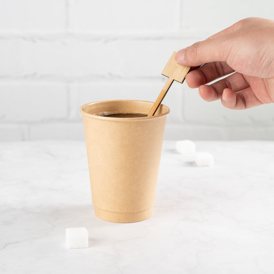 Restpresso Natural Bamboo Coffee Stirrer - Square Top - 7" - 1000 count box