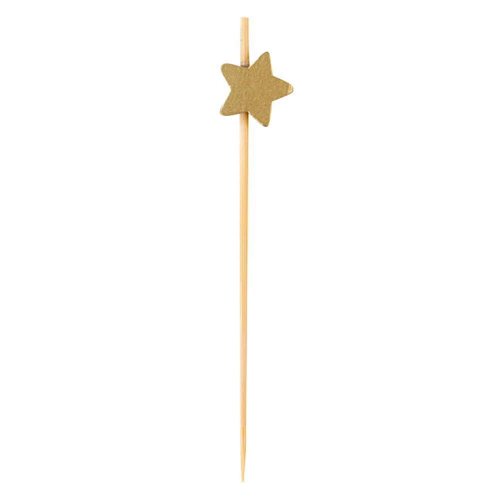 Pixy Gold Bamboo Star Pick - 3 1/2" - 100 count box