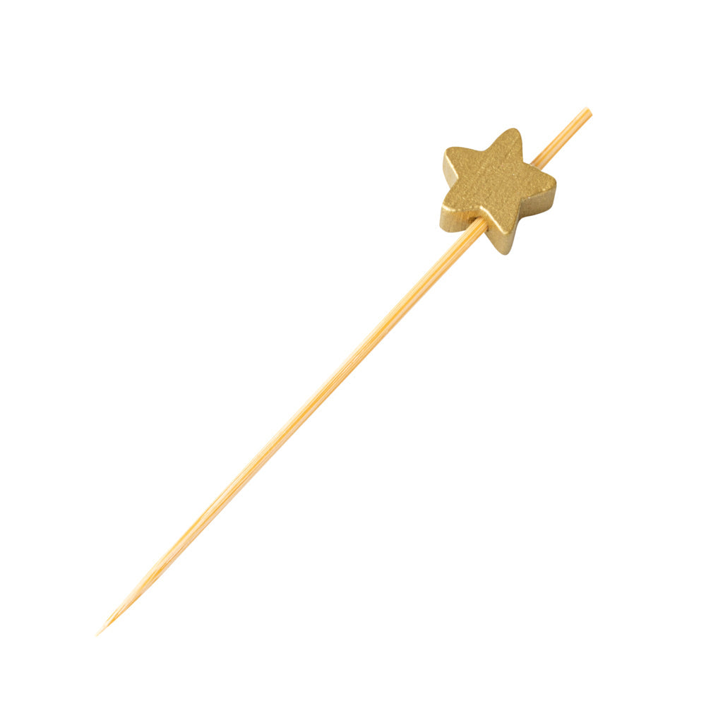 Pixy Gold Bamboo Star Pick - 3 1/2" - 1000 count box
