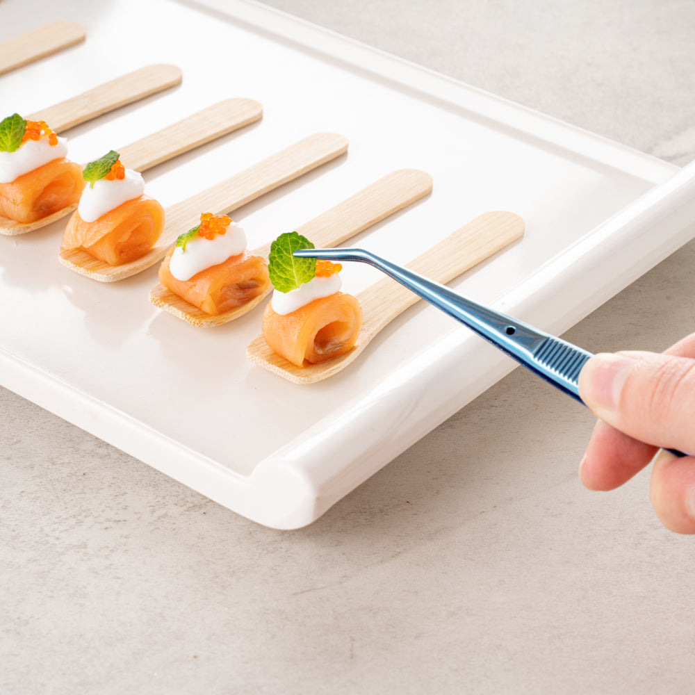 Eco Luxe Rounded Square Natural Bamboo Tasting Spoon - 3 1/2" - 1000 count box