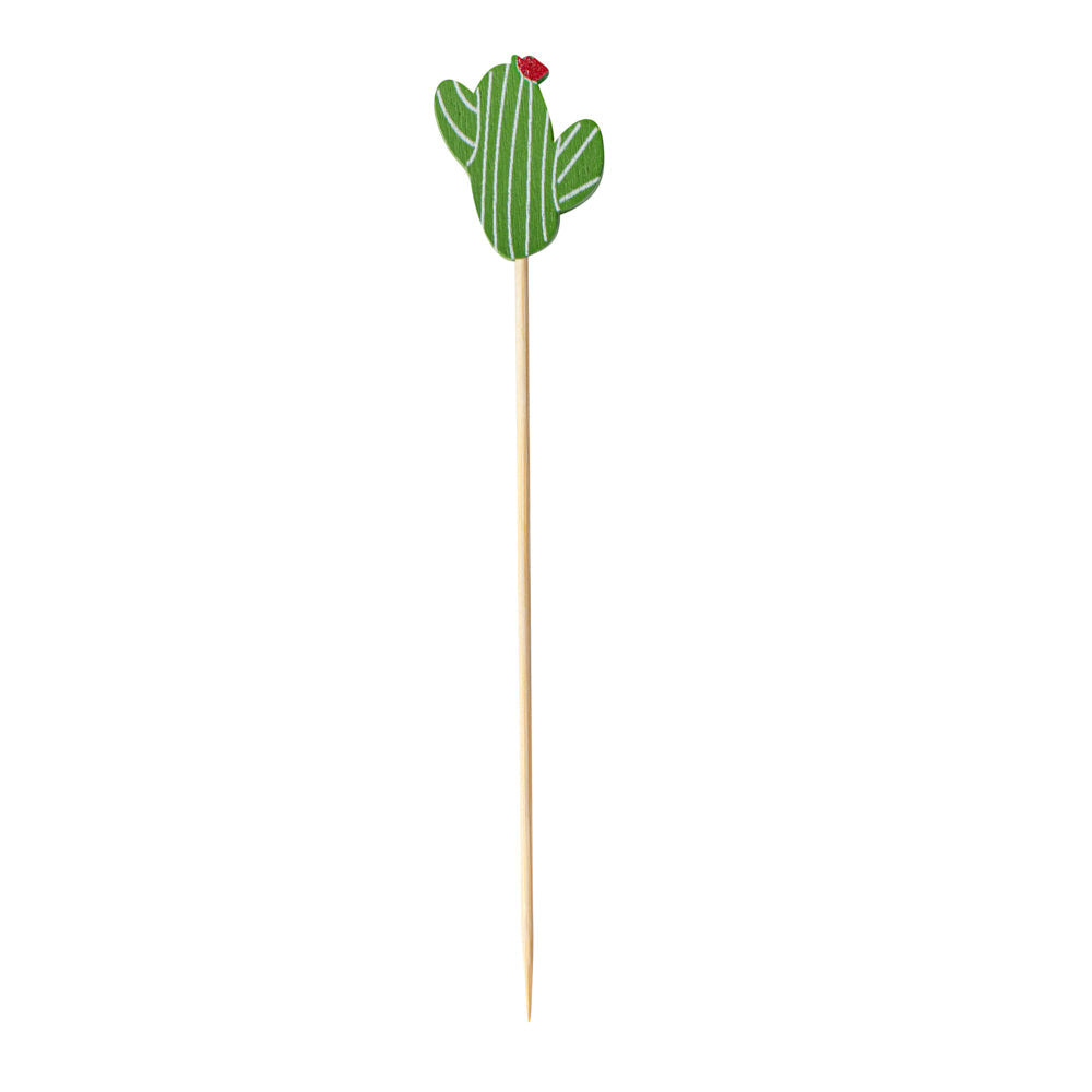 Pixy Green Bamboo Cactus with Flower Pick - 4 3/4" - 100 count box