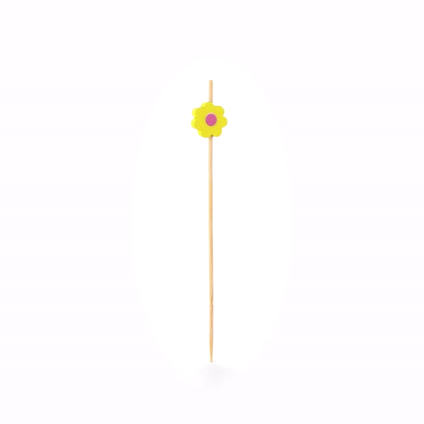 Pixy Yellow Bamboo Sunflower Pick - 4 3/4" - 1000 count box