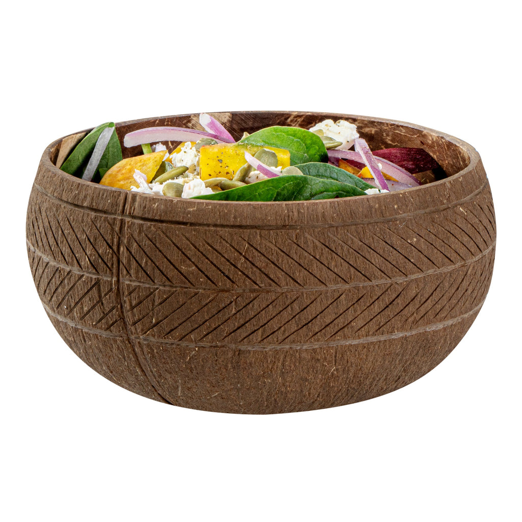 Coco Casa 21 oz Handmade Feather Coconut Bowl - 10 count box
