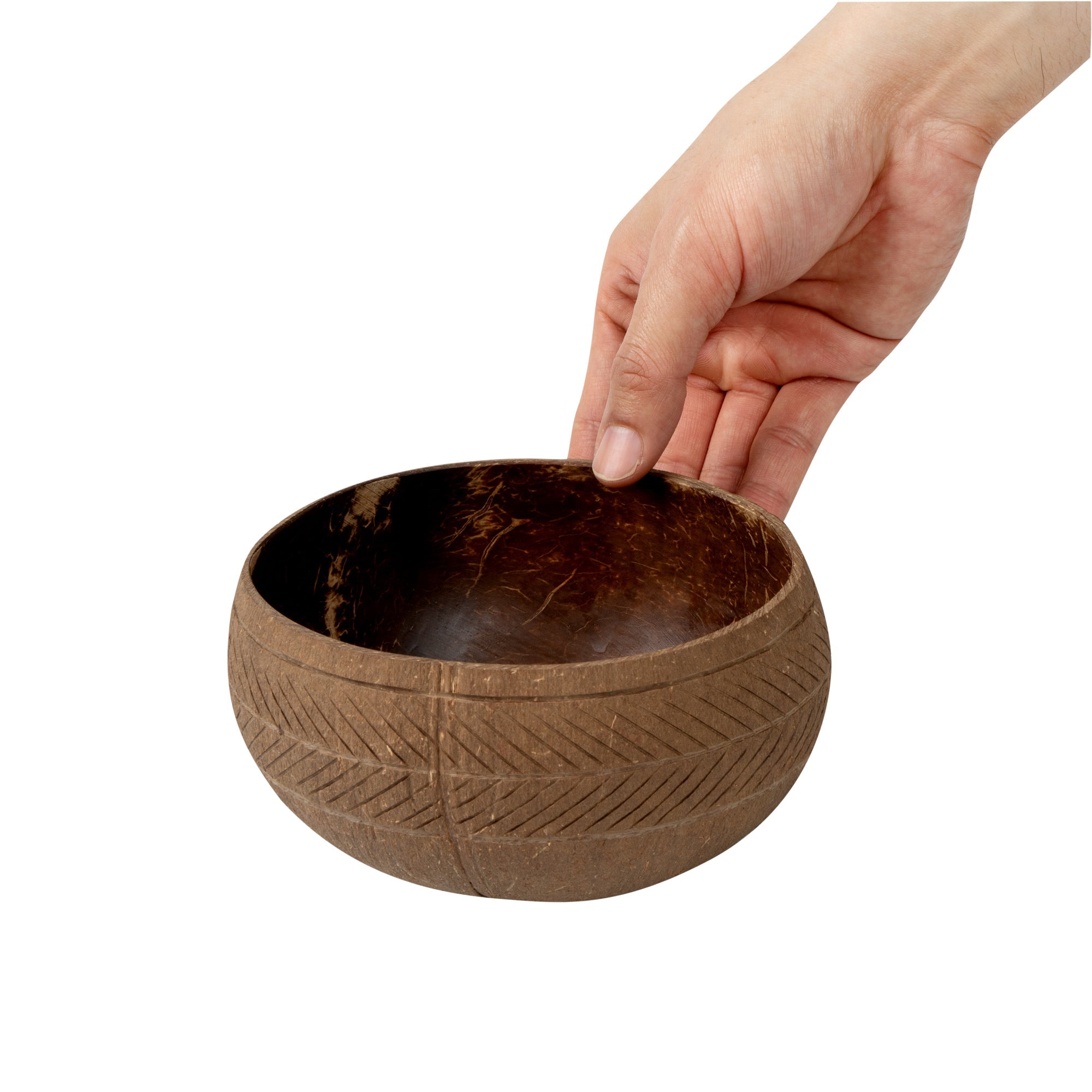 Coco Casa 21 oz Handmade Feather Coconut Bowl - 10 count box