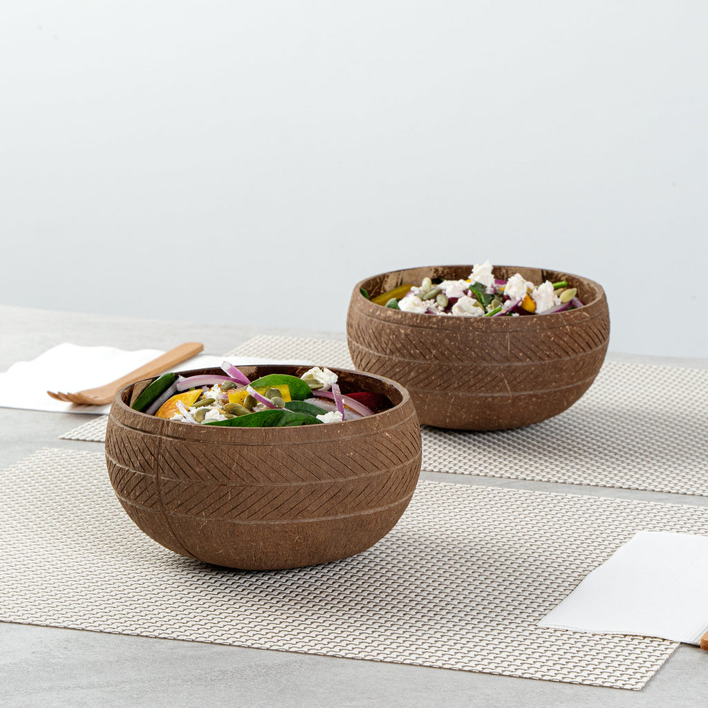 Coco Casa 21 oz Handmade Feather Coconut Bowl - 10 count box