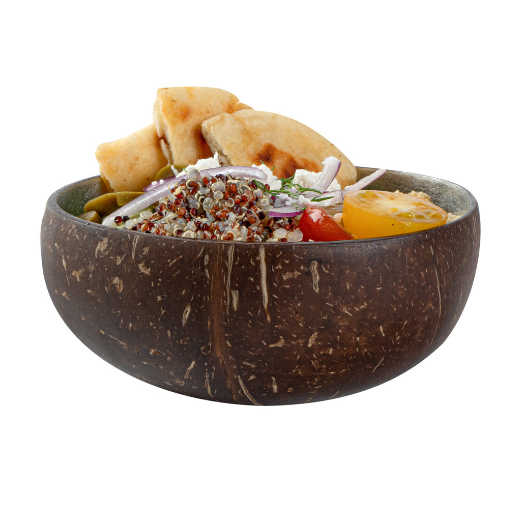Coco Casa 16 oz Metallic Silver Handmade Coconut Bowl - 1 count box