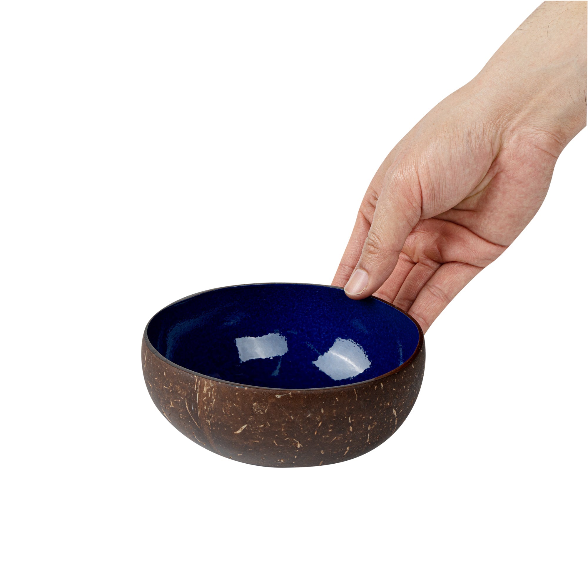 Coco Casa 16 oz Metallic Blue Handmade Coconut Bowl - 10 count box