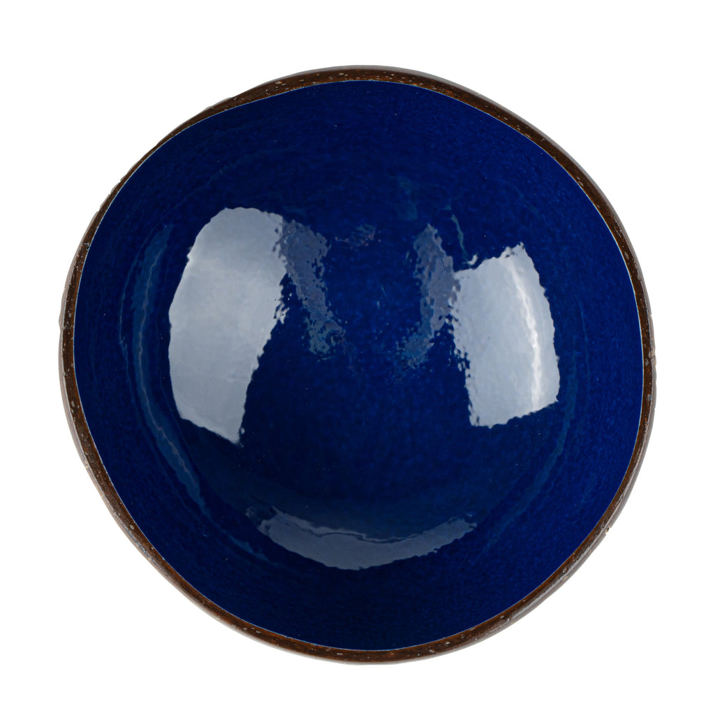 Coco Casa 16 oz Metallic Blue Handmade Coconut Bowl - 10 count box