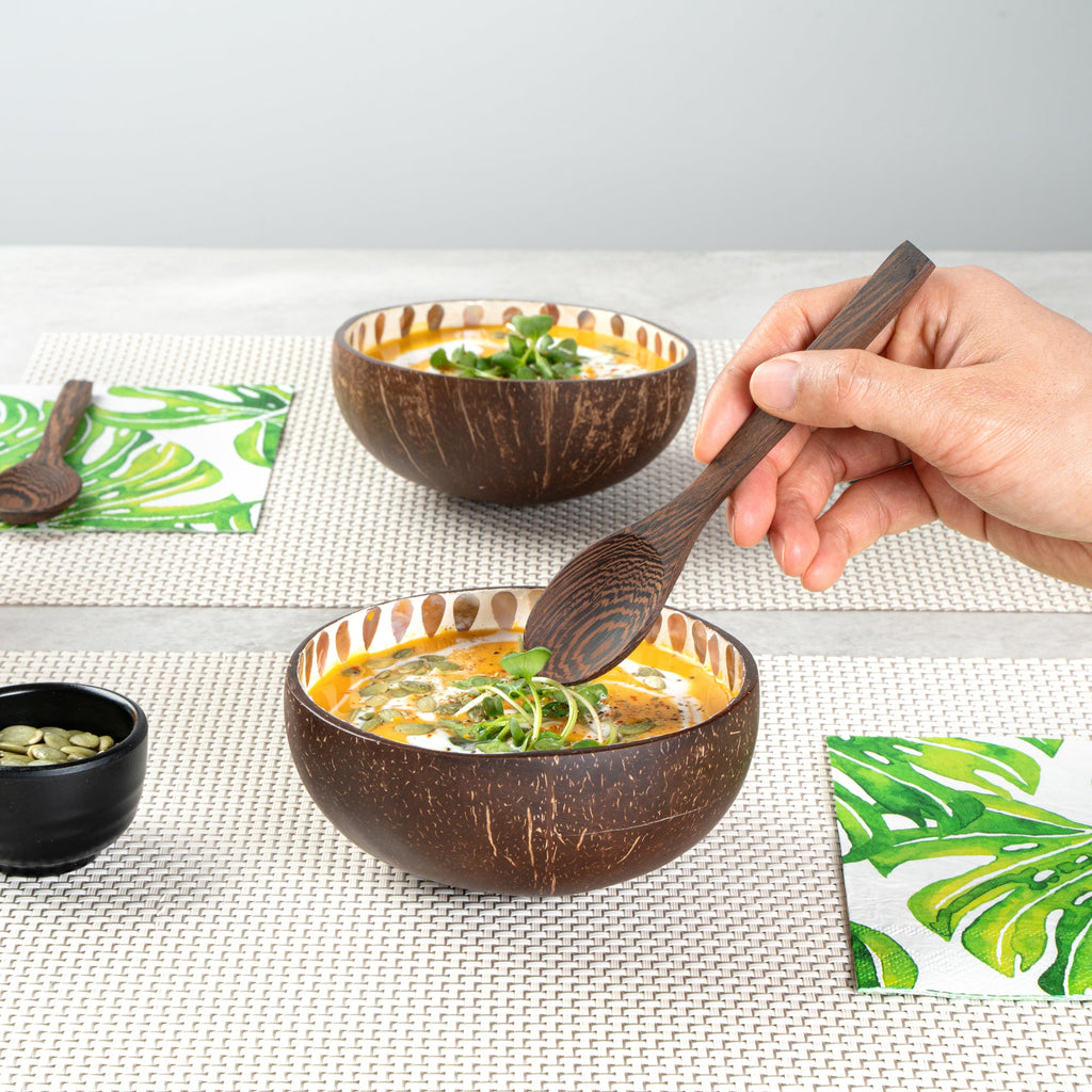 Coco Casa 16 oz White Handmade Teardrop Coconut Bowl - 1 count box