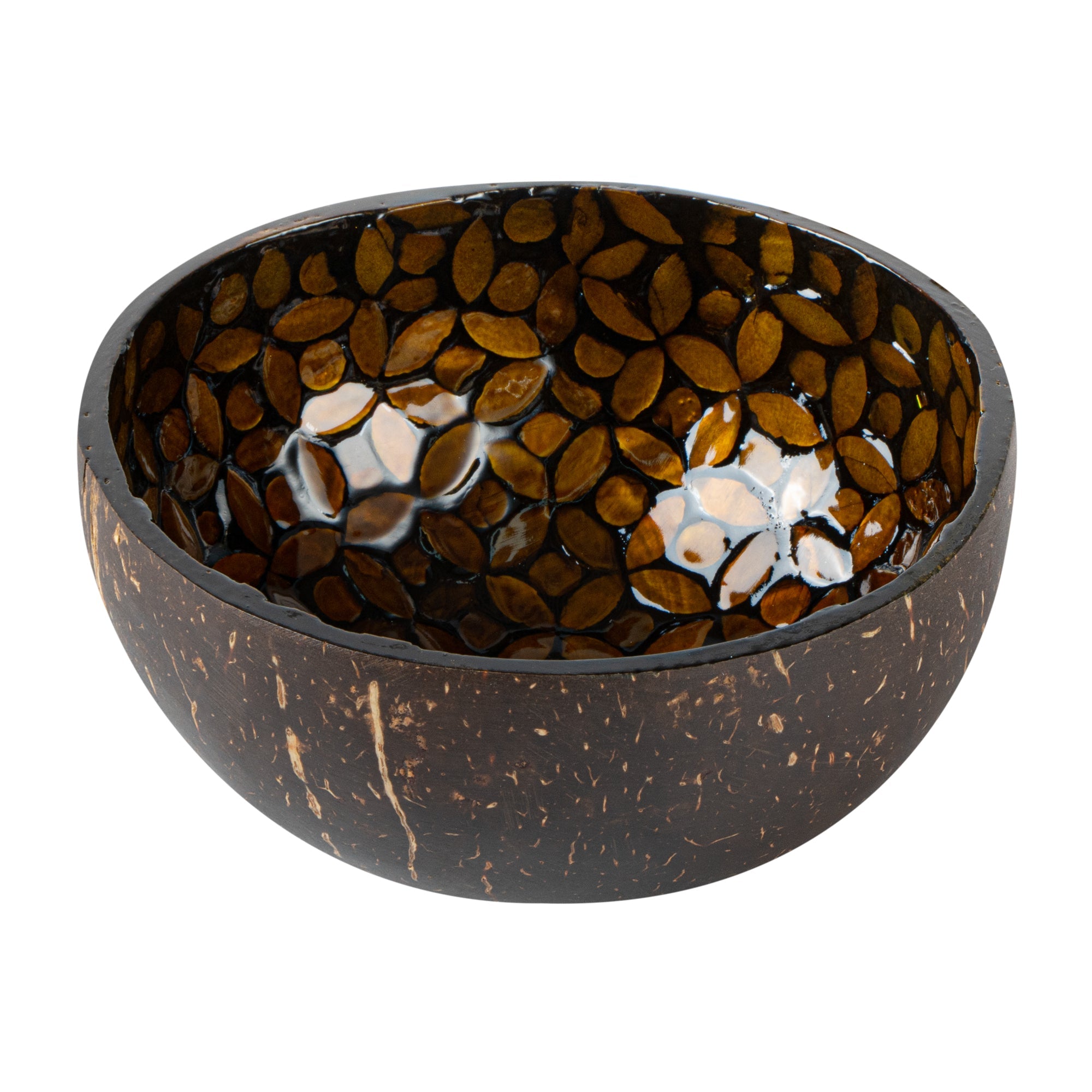 Coco Casa 16 oz Yellow Handmade Flower Coconut Bowl - 1 count box