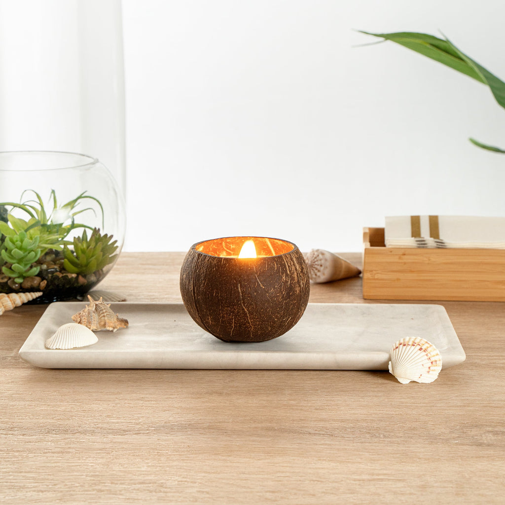 Coco Casa Handmade Coconut Shell Candle - Spring Hydrangea - 4" x 4" x 2 3/4" - 1 count box