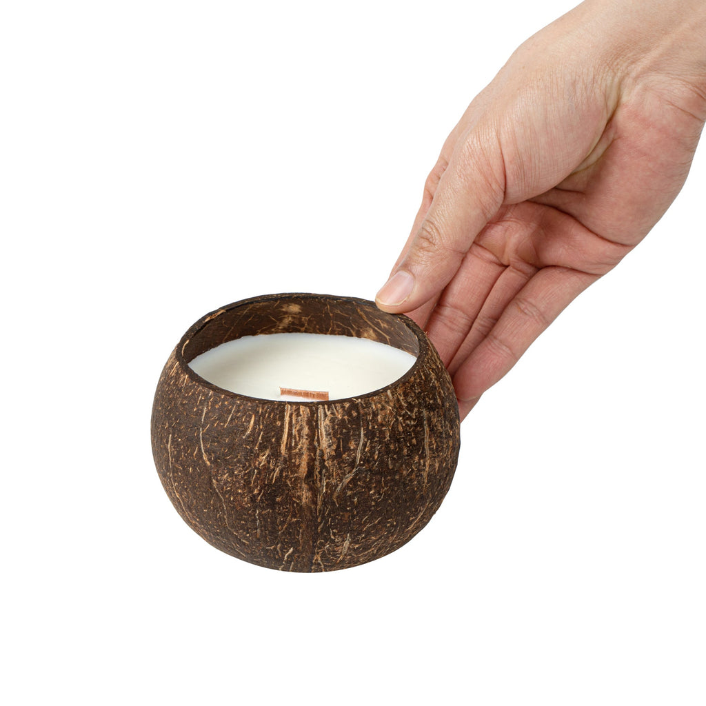 Coco Casa Handmade Coconut Shell Candle - Cinnamon - 4" x 4" x 2 3/4" - 1 count box