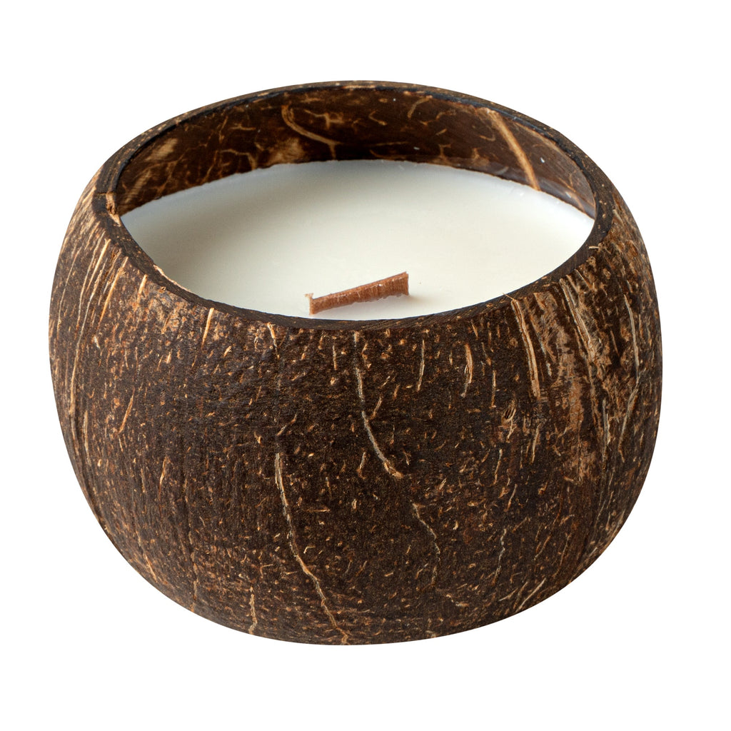 Coco Casa Handmade Coconut Shell Candle - Mint Leaf and Eucalyptus - 4" x 4" x 2 3/4" - 1 count box