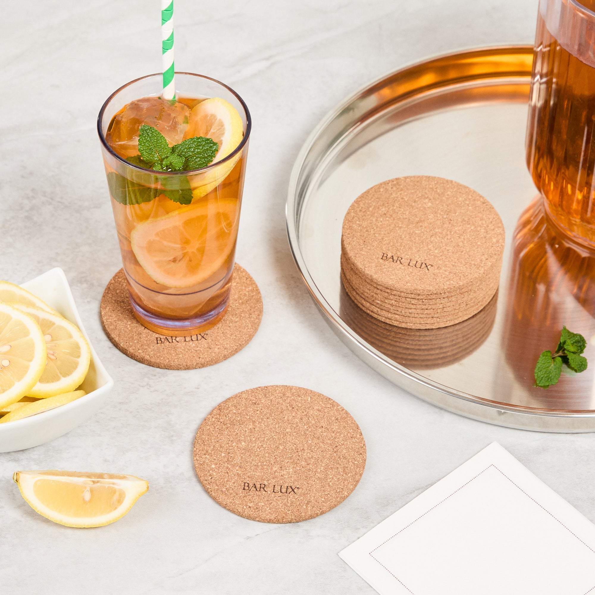 Bar Lux Round Cork Coaster - 3 1/2" - 100 count box