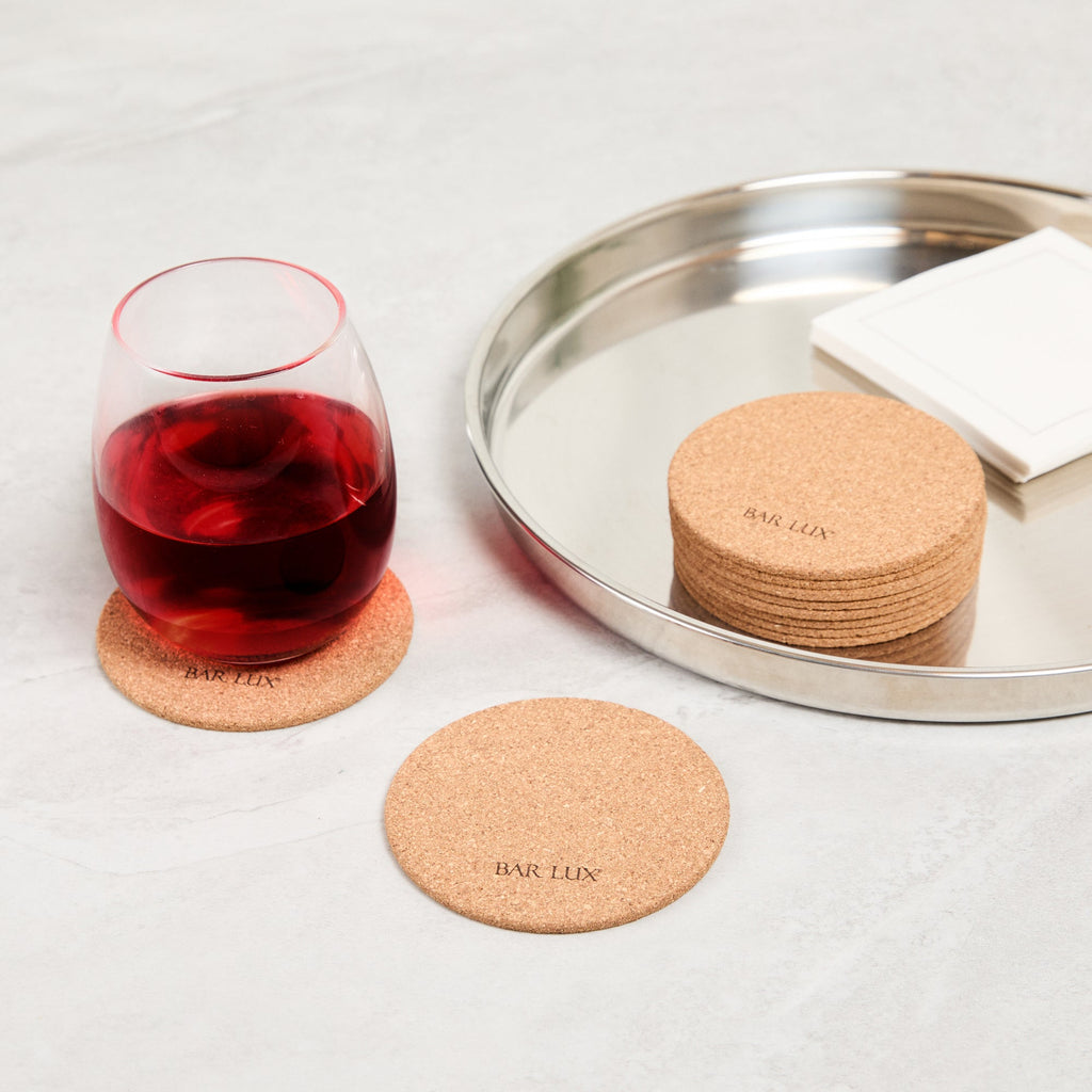Bar Lux Round Cork Coaster - 4" - 100 count box