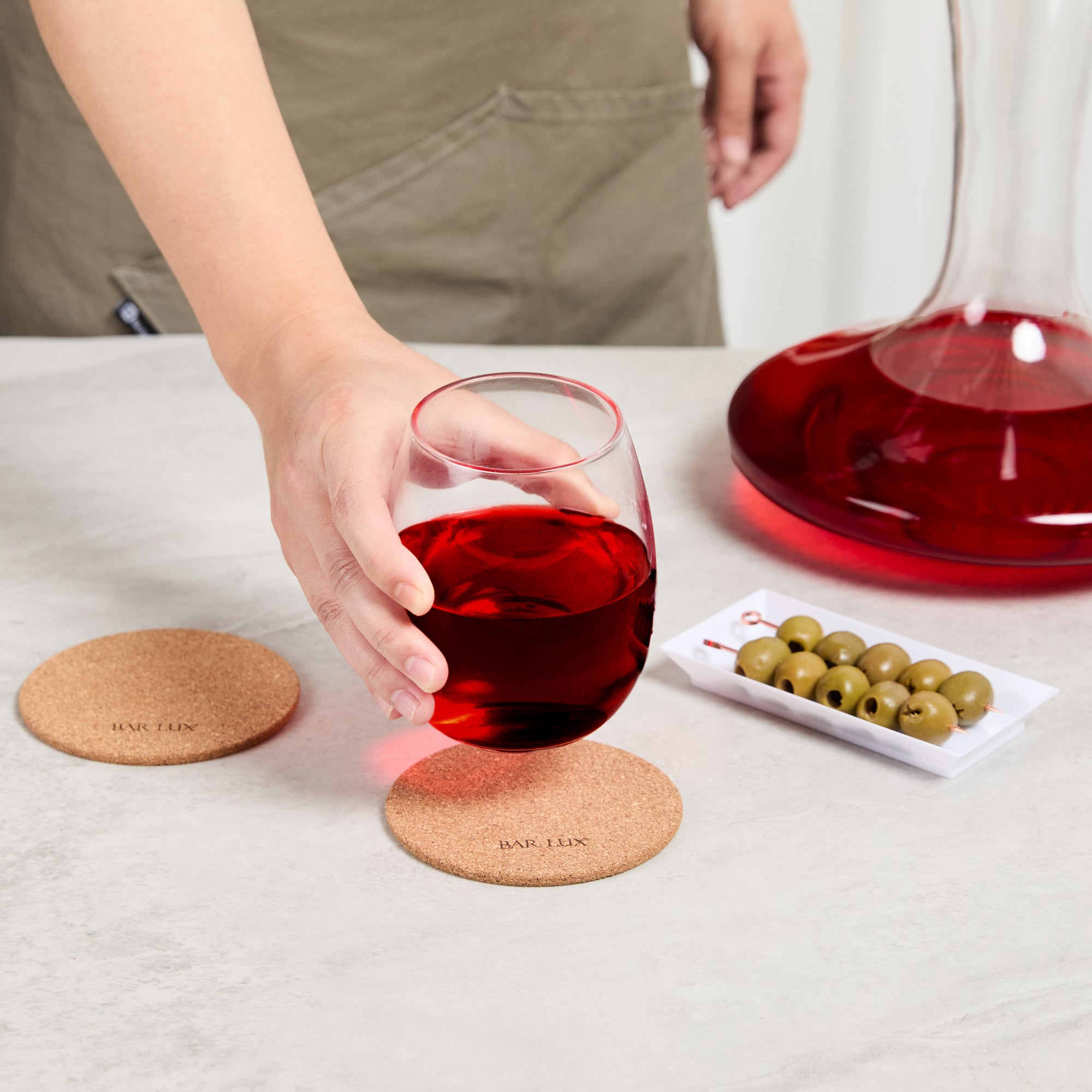 Bar Lux Round Cork Coaster - 4" - 100 count box