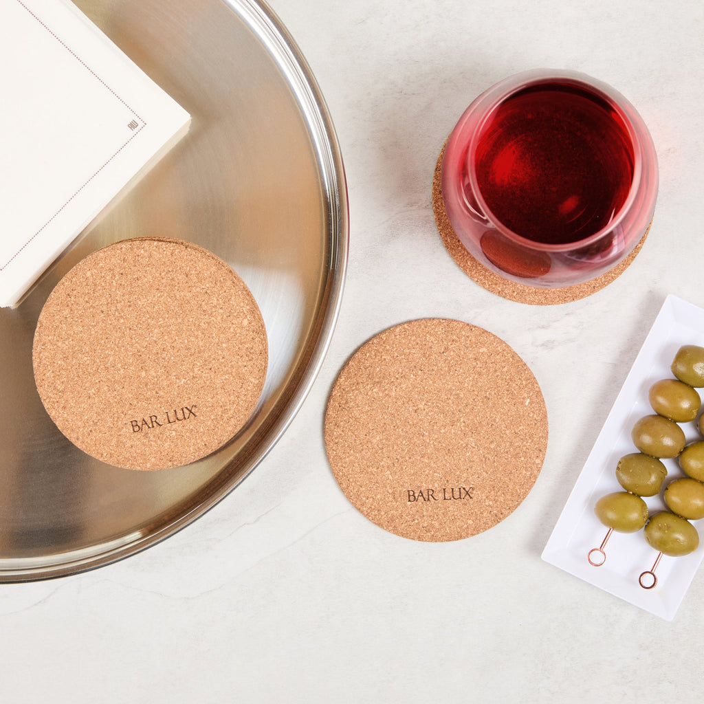 Bar Lux Round Cork Coaster - 4" - 100 count box