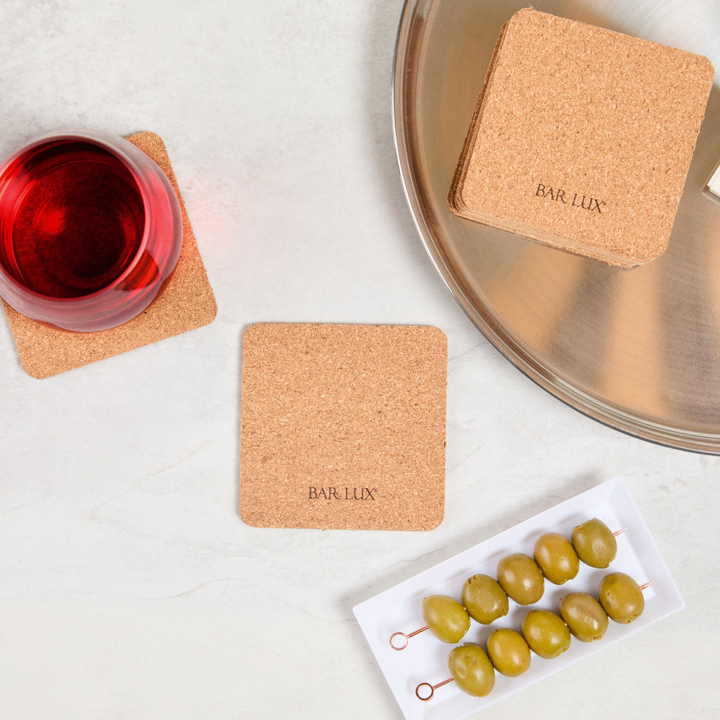Bar Lux Square Cork Coaster - 3 1/2" x 3 1/2" - 100 count box