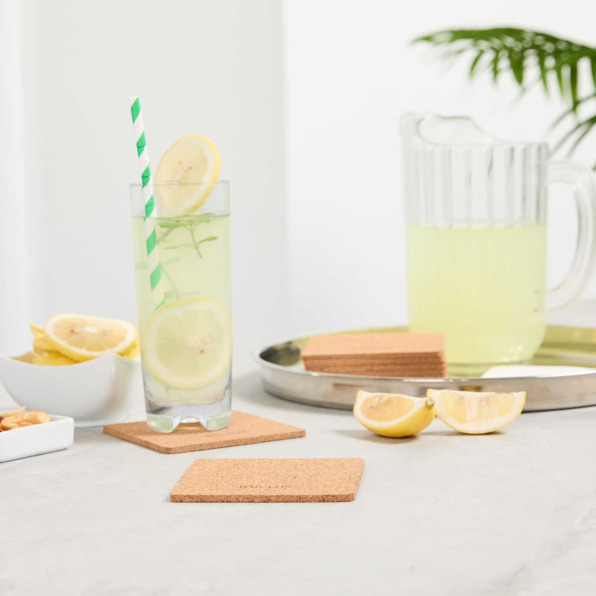 Bar Lux Square Cork Coaster - 4" x 4" - 20 count box