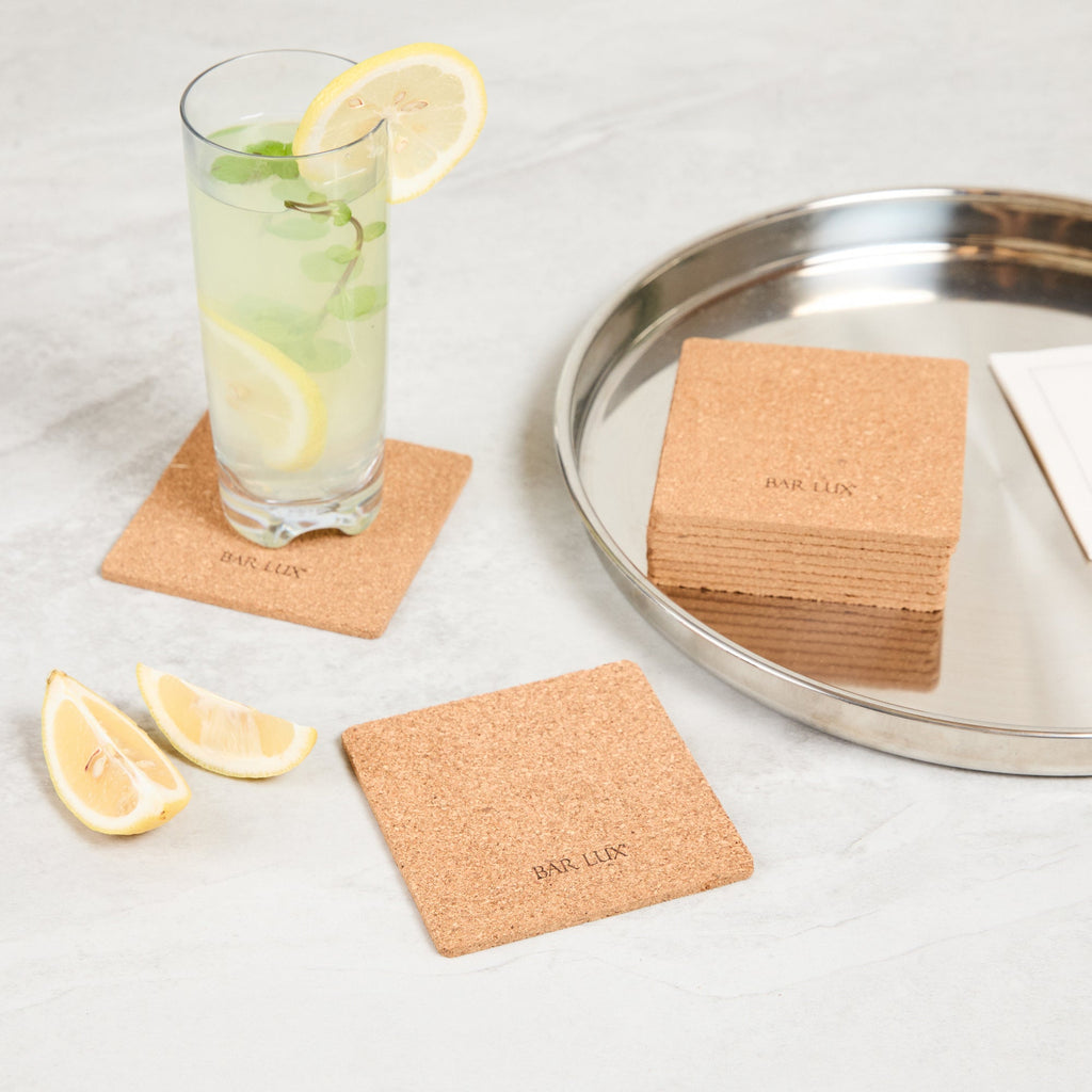 Bar Lux Square Cork Coaster - 4" x 4" - 100 count box
