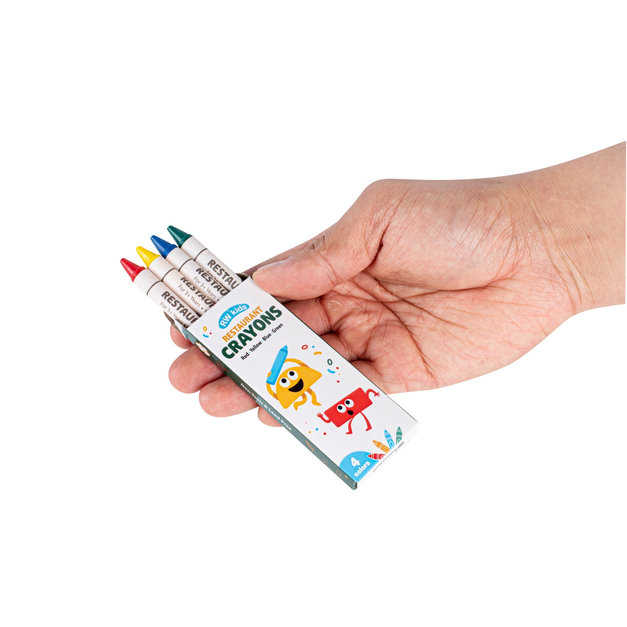 RW Kids Assorted Restaurant Crayons - 4 Pack, in Print Box - 100 count box