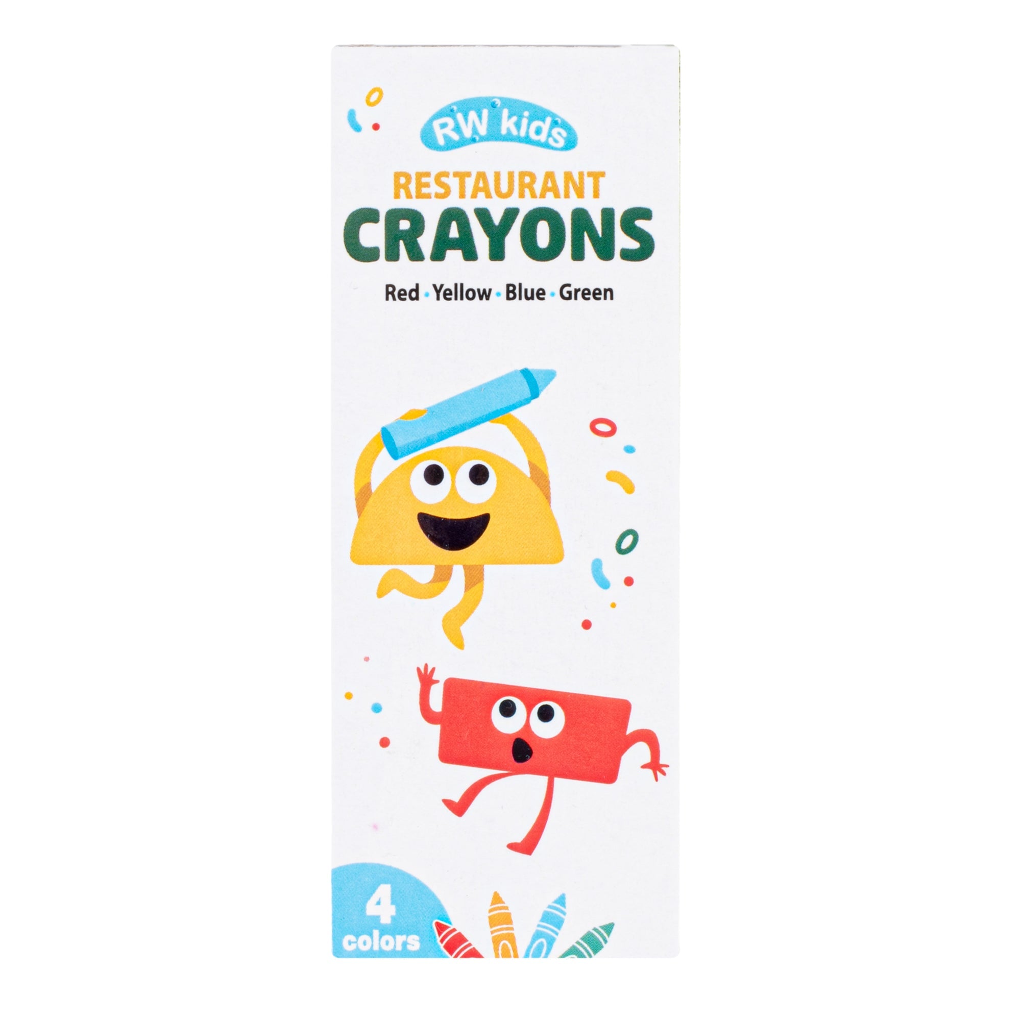 RW Kids Assorted Restaurant Crayons - 4 Pack, in Print Box - 1000 count box