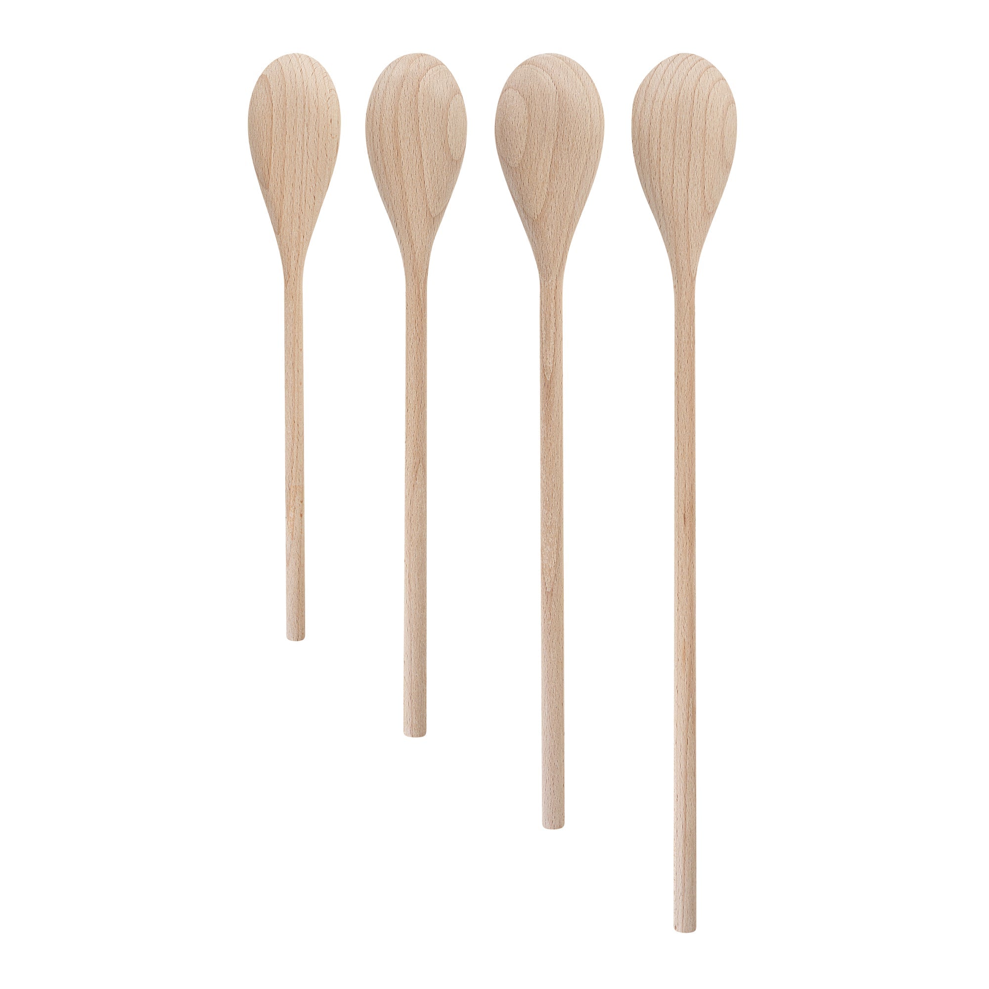 Nature Tek 4-Piece Beechwood Wooden Spoon Set - 50 count box